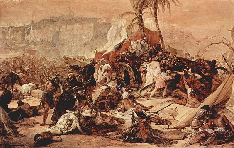 Francesco Hayez Der siebente Kreuzzug gegen Jerusalem oil painting image